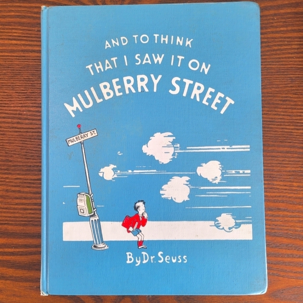 Mulberry Street 1989 Vintage Banned Book Dr. Seuss Withdrawn stamped Rare Font
